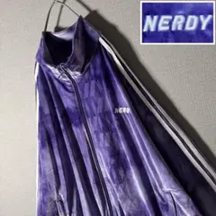 【新品・タグ付】NERDY ベロア トラックジャケット 刺繍 パープル 人気Lのサムネイル