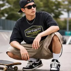 美品 Tシャツ ブラック ビッグサイズ ロゴT カーハート 半袖 黒 2XL