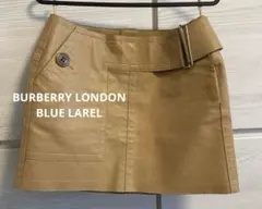 BURBERRY LONDON 人工皮革 BLUE LAREL スカート