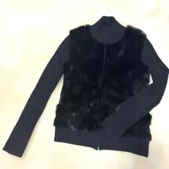 ★美品★ ラビットファージップアップニットジャケット