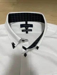TAKA-Q ノーアイロン 長袖ホワイトシャツ Mサイズ