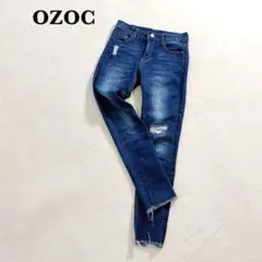オゾックOZOC ダメージスキニーデニム 38 ブルー系 コットン混紡のサムネイル