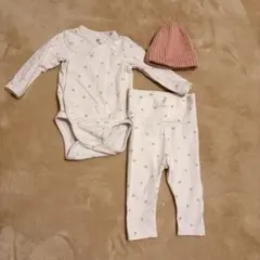 H&M ロンパース　レギンス　長袖　ニット帽　セットアップ　帽子　ズボン