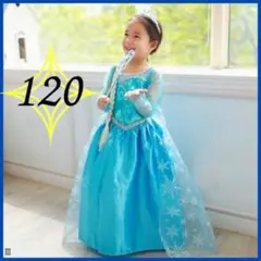 アナと雪の女王風 エルサ風 ドレス 長袖 ブローチ・マント付き プリンセスドレス