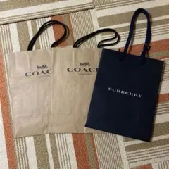 COACH BURBERRY ショップ袋 3枚セット