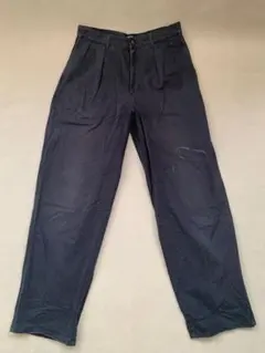 ポロバイラルフローレン　チノ　ダブルタック　USA製　シミあり　ネイビー