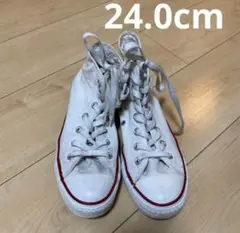 コンバース ホワイト ハイカットスニーカー 24.0cm