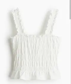 H&M ホワイト シャーリングキャミソール Sサイズ