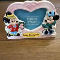 【希少・ヴィンテージ】ディズニー ミッキー＆ミニー 陶器製フォトスタンド写真立てのサムネイル