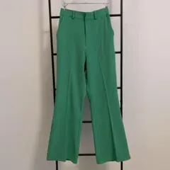 GRL　グレイル　ストレートパンツ　センタープレス　スラックス　グリーン　S