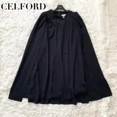 未使用級✨セルフォード 2024 ケープ ドレス メタルボタン ワンピース 黒
