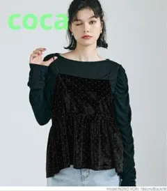 新品！coca 黒ベロアキャミソール