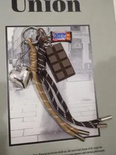 じゃらじゃらキーホルダー　チャーム　バッグチャーム　ハートモチーフ　ブラウン