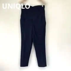 美品 ユニクロ UNIQLO マタニティスマートアンクルパンツ ネイビー L