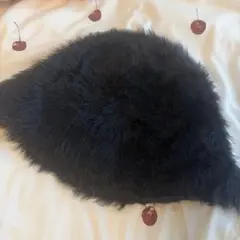 GU 黒 ファーバケットハット