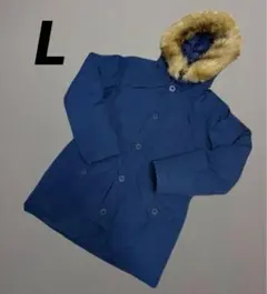 ノースフェイス ダウンコート L ネイビー ファー付き ロングダウンジャケット