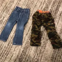 ダブルビー　コーデュロイ　カモフラパンツ　迷彩ズボン　80 90