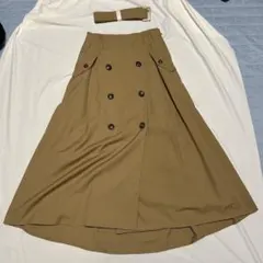 BEAMS HEART トレンチ風フレアスカート ベージュ Mのサムネイル
