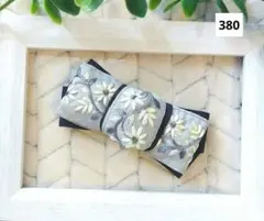 【メルメルさま】フラワー　インド刺繍リボンバレッタ（ライトブルー）