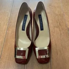 TALANTON パンプス ボルドー ゴールドバックルのサムネイル