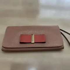 Chloe 長財布 リボン ベージュ /レッドのサムネイル