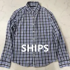 SHIPS ボタンダウンシャツ 長袖シャツ チェック柄 サイズM