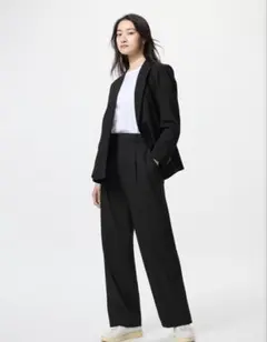 【美品】ユニクロ　タックワイドパンツ　M