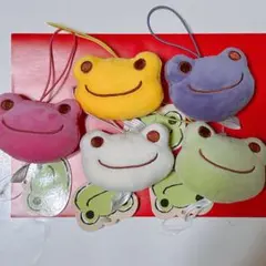 かえるのピクルス　フェイスマスコット　ぬいぐるみ　5点　まとめ売り