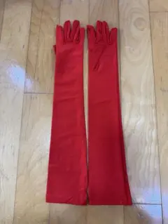 赤色ロング手袋