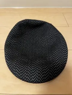 ウール混紡 ヘリンボーン ベレー帽 S