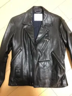 ビューティアンドユース ユナイテッドアローズ ラムレザー ダブル ライダース 黒