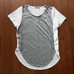 ZARA グレー/ホワイト Tシャツ Sサイズのサムネイル
