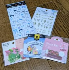 フレークシール まとめ売り 花 ナチュラル 大人女子 リボン 猫 未開封