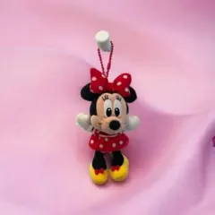 ディズニー　ミニーマウス　ぬいぐみキーフォルダー