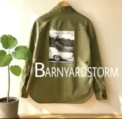 新品　バンヤードストーム　アウター風　ワイドシャツ　バックプリント　デニムカーキ