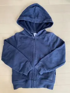 プチバトー　フード付きジップパーカー　ネイビー　ラメ入り　6ans 116㎝