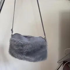 グレー ファー ショルダーバッグ