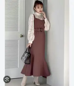 【GRL】ベルト付きマーメイドジャンパースカート tw990