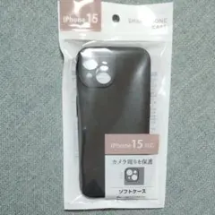 iPhone 15 対応 ソフトケース ブラック カメラ保護