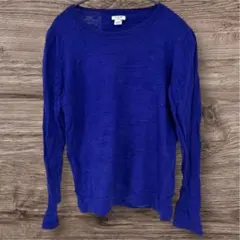 J.CREW ジェイクルー （S）コットン混 クルーネック ニット 紫パープル
