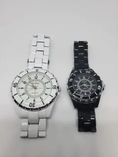 ROSRA QUARTZ 腕時計 白 黒 レディース 2点セット