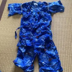 青い波模様の甚平 130サイズ