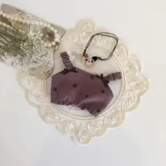 アイナナ モンぬい サロペットセット コーデュロイドット×くすみローズ