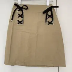 INGNI ミニスカート ベージュ レースアップデザイン
