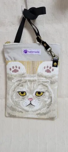 猫デザイン サコッシュ handmade