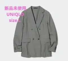新品　カーキ　リネンブレンド　ユニクロ　サマージャケット　オフィス　リクルートのサムネイル