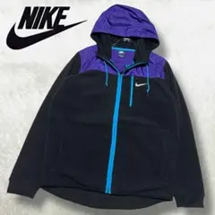 00s NIKE バイカラー ジップパーカー ロゴ オーバーサイズ L 高配色