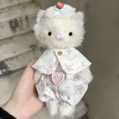 甘かわいい白猫 アーティストベア 海外作家様 ハンドメイド ぬいぐるみ