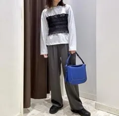 アデイインザライフ　ヴィンテージサテン ワイドイージーパンツ　S サテンパンツ