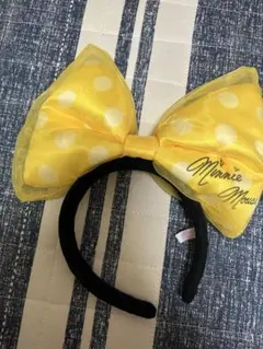 ミニーマウス イエロー水玉カチューシャ